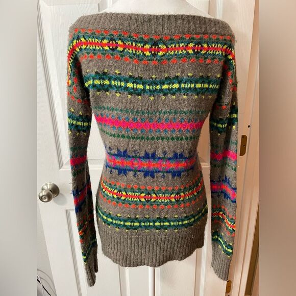 American Eagle Outfitters Gray Neon Wool  Sweater Women’s Size Small Super Soft! - Picture 5 of 6